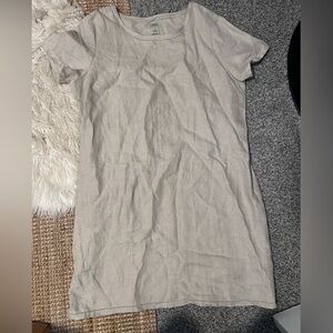 L.L. Bean Light Gray Linen Dress